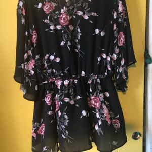 Black flowery blouse